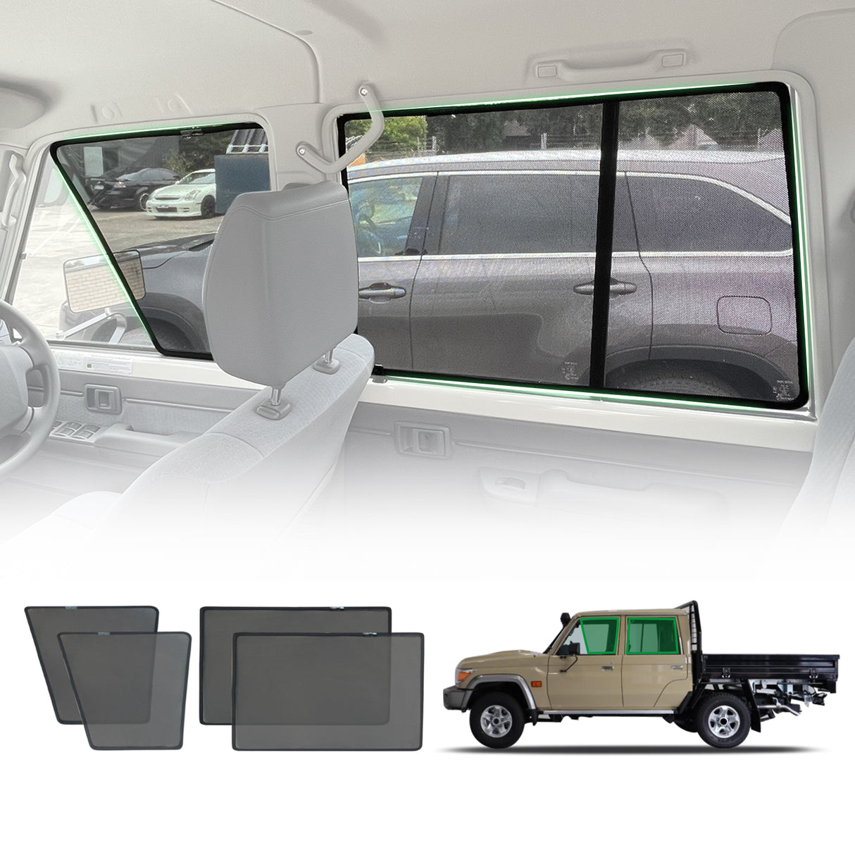 Pre-order Magnetic Window Sun Shade for Toyota Land Cruiser 79 Series