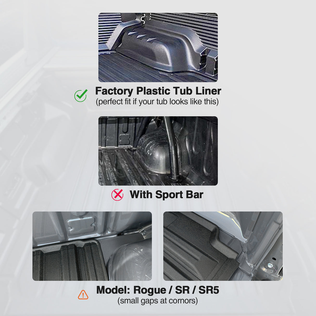 Ute Mat for Toyota Hilux Rugged X Dual Cab 2025-Onwards Fitted with Factory Plastic Tub Liner