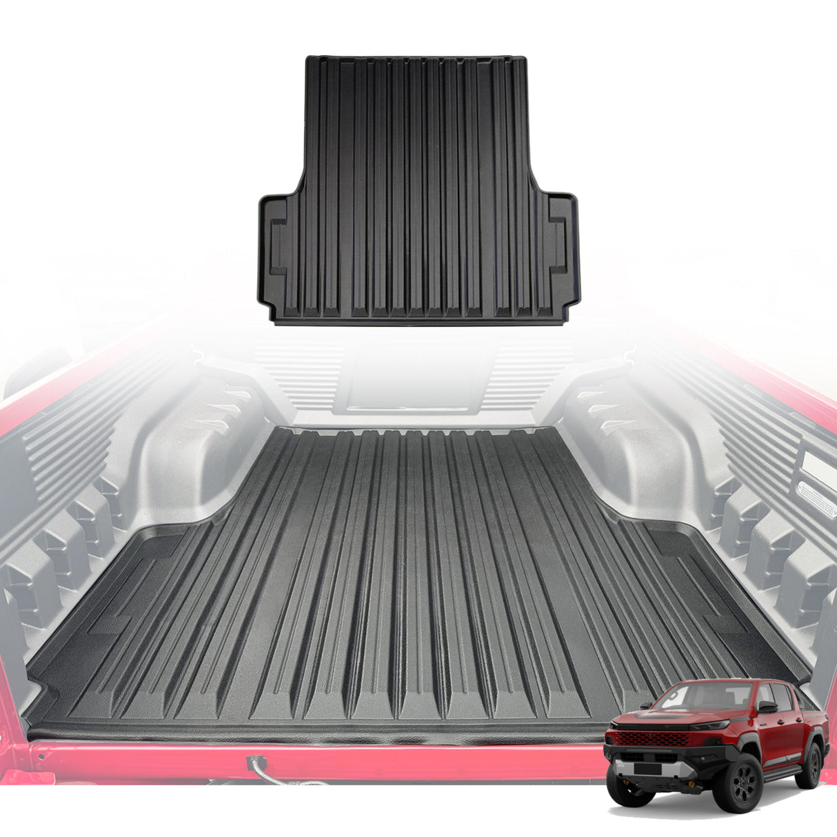 Ute Mat for Toyota Hilux Rugged X Dual Cab 2025-Onwards Fitted with Factory Plastic Tub Liner
