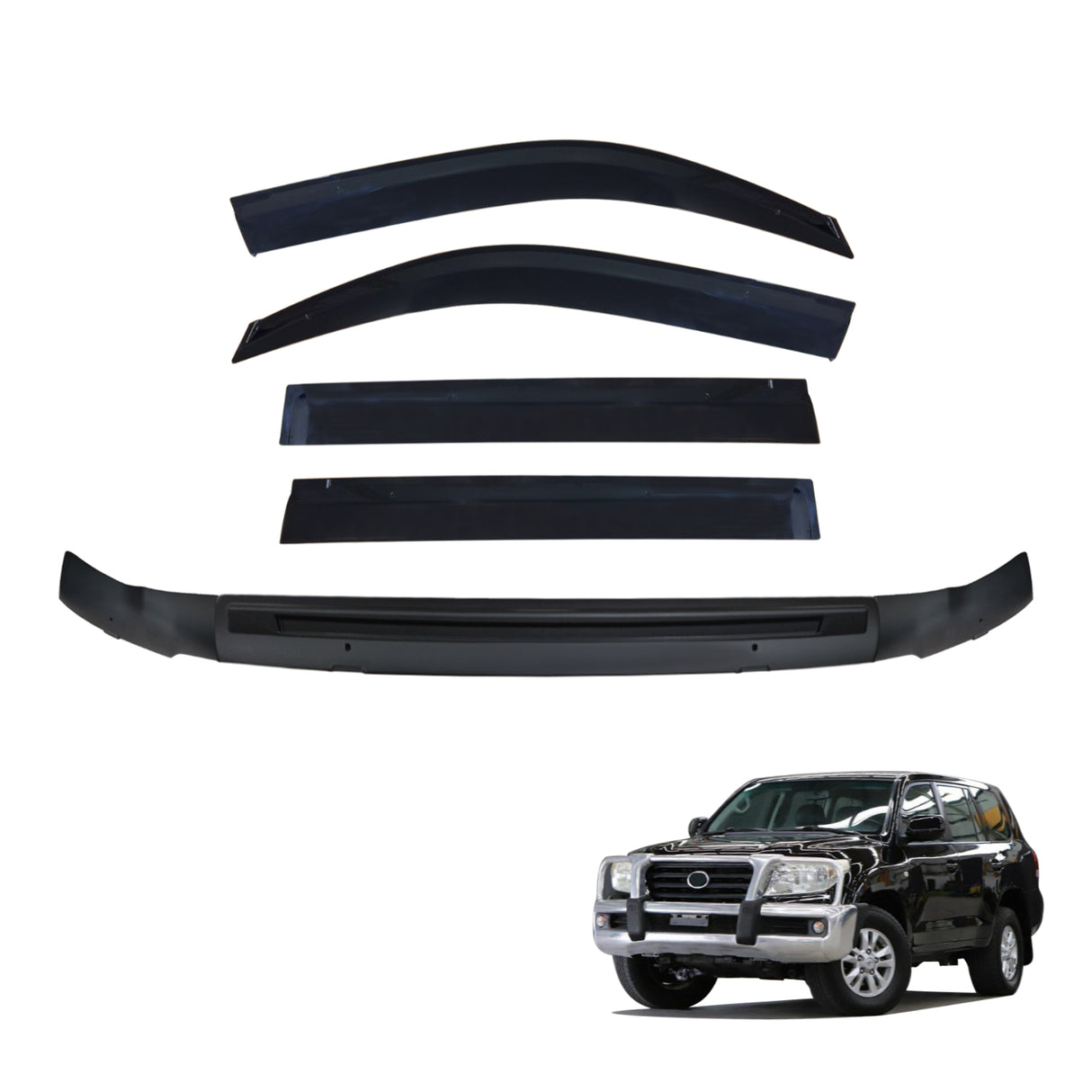 Bonnet Protector & Injection Weathershields for Toyota Land Cruiser 200 Series 2007-2015