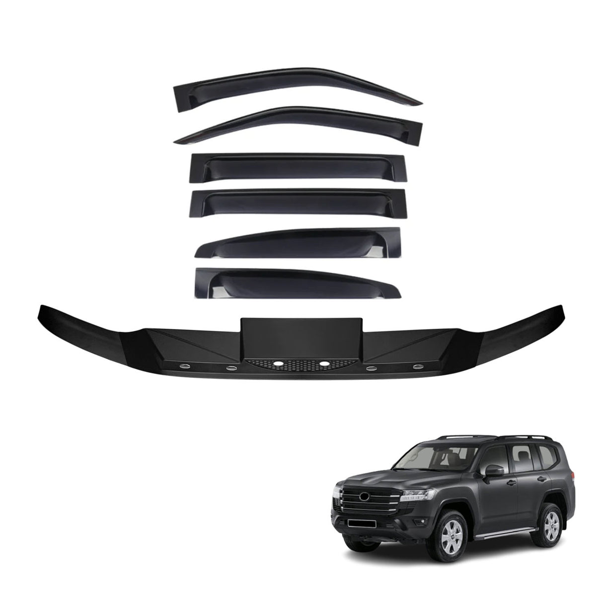 Bonnet Protector & Widened Weathershields for Toyota LandCruiser 300 Series 2021-Onwards 6PCS