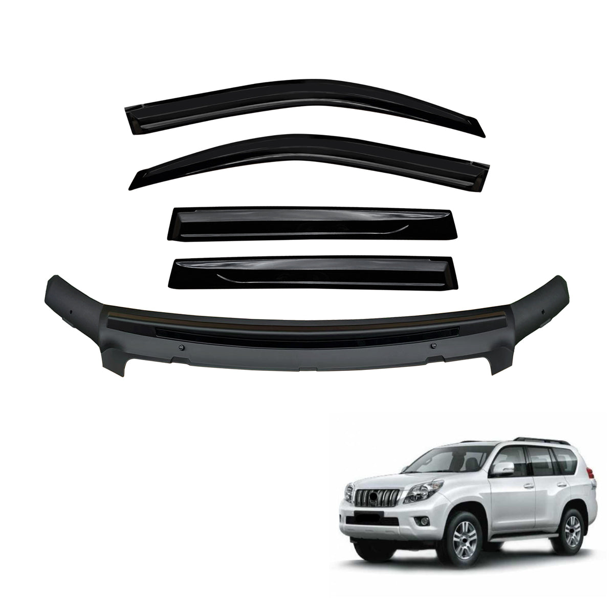 Bonnet Protector & Luxury Weathershields for Toyota LandCruiser Prado 150 Series 2010-2013