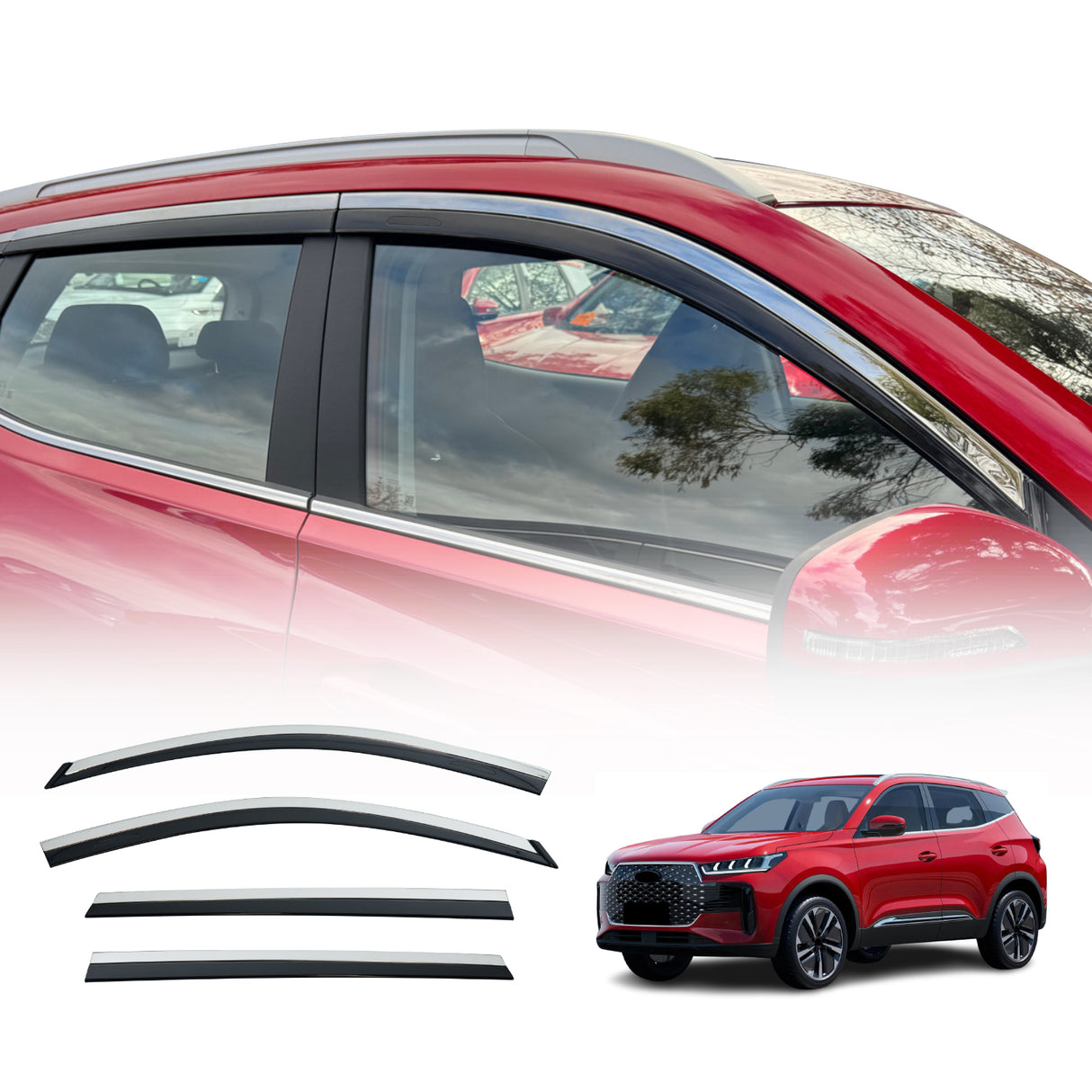 Stainless Edge Weather Shields for Chery Tiggo 4 2024-Onwards