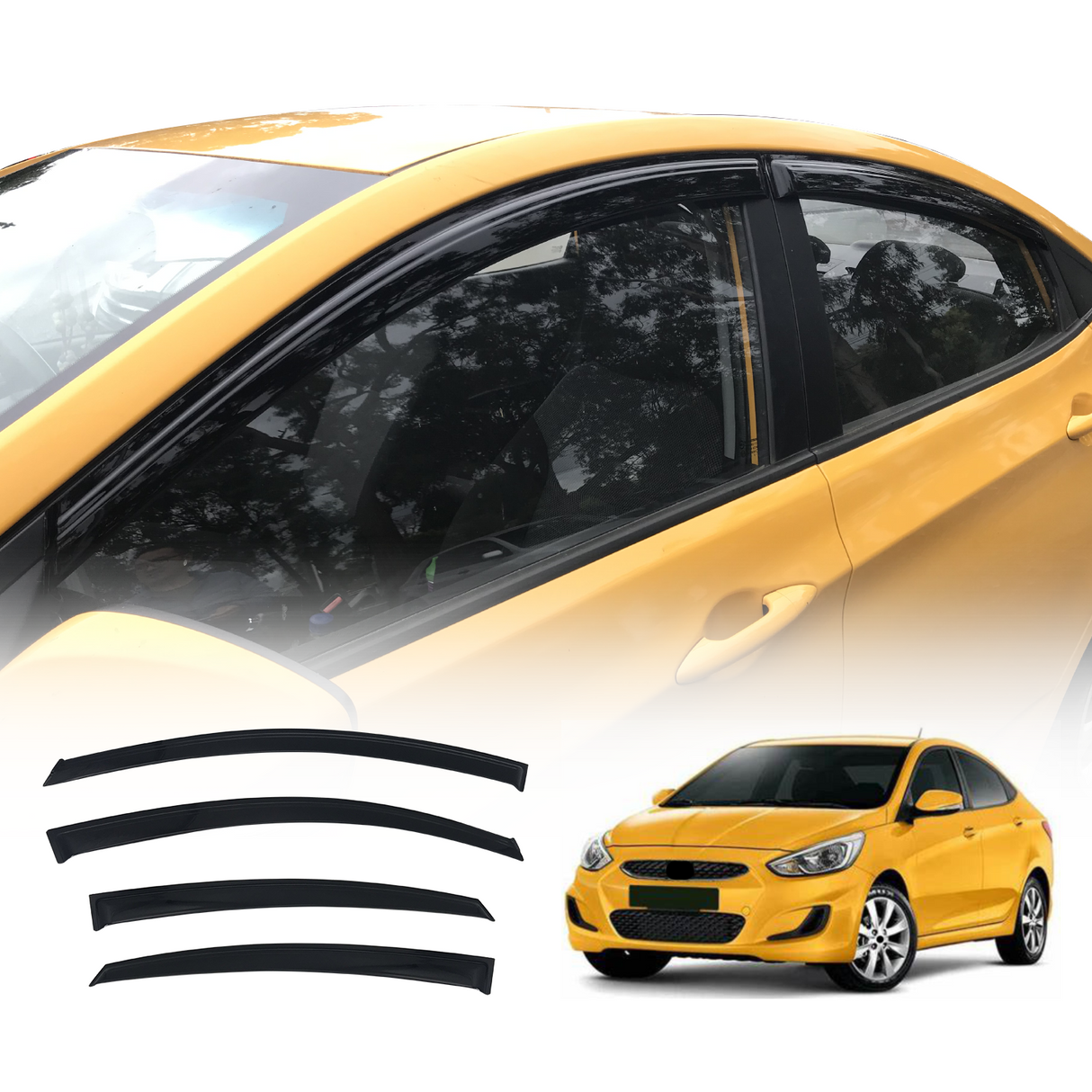 Luxury Weather Shields for Hyundai Accent Sedan RB 2011-2019