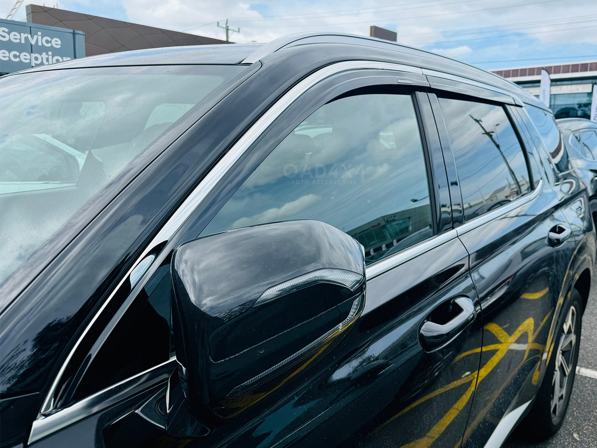 Stainless Edge Weather Shields for Hyundai Palisade 2019-2025 6PCS