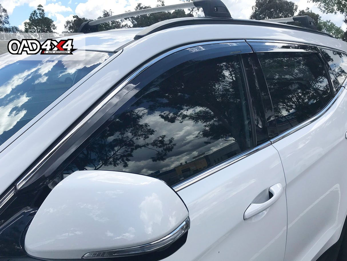 Stainless Edge Weather Shields for Hyundai Santa Fe DM Series 2012-2018