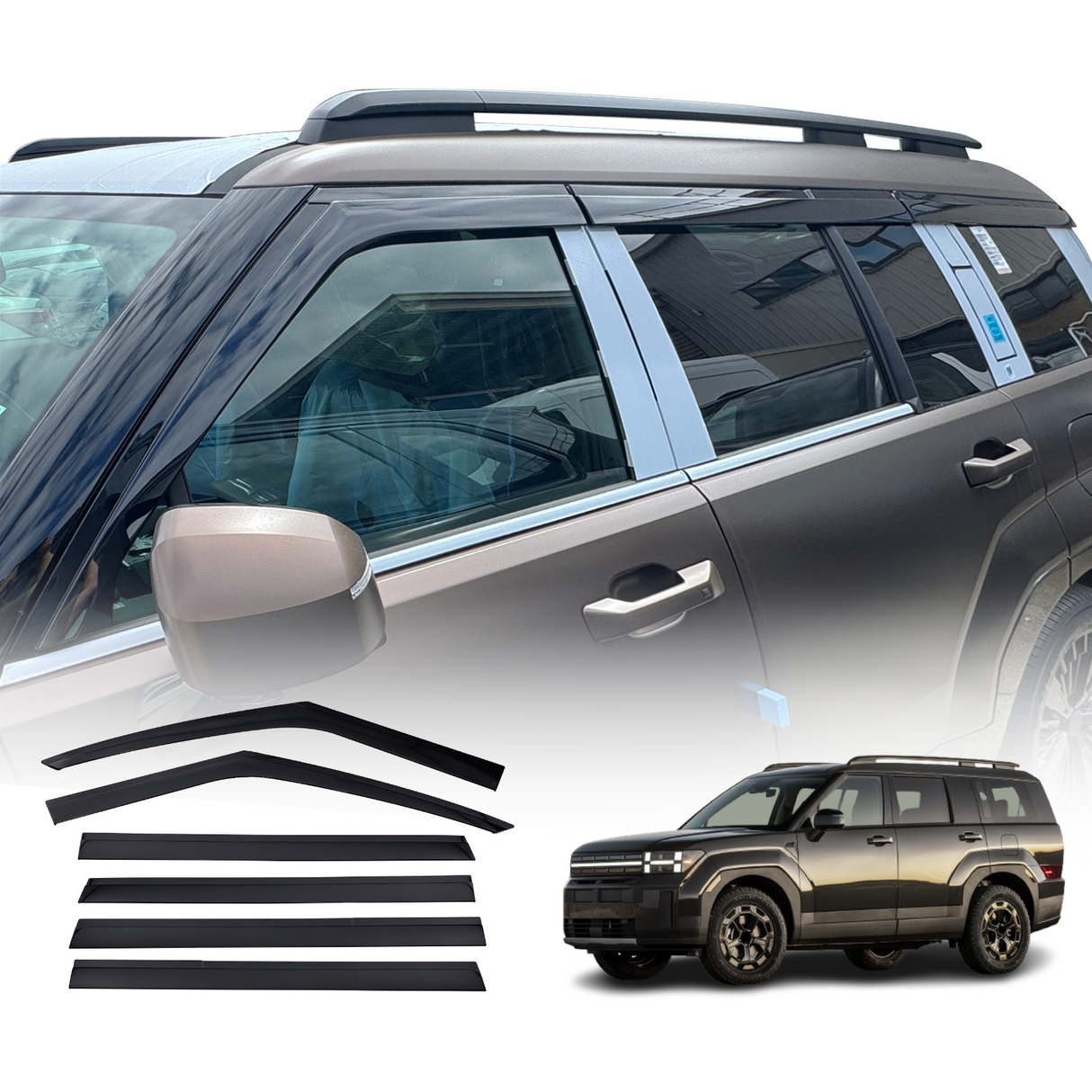 Injection Weather Shields for Hyundai Santa Fe MY25 2024-Onwards 6PCS