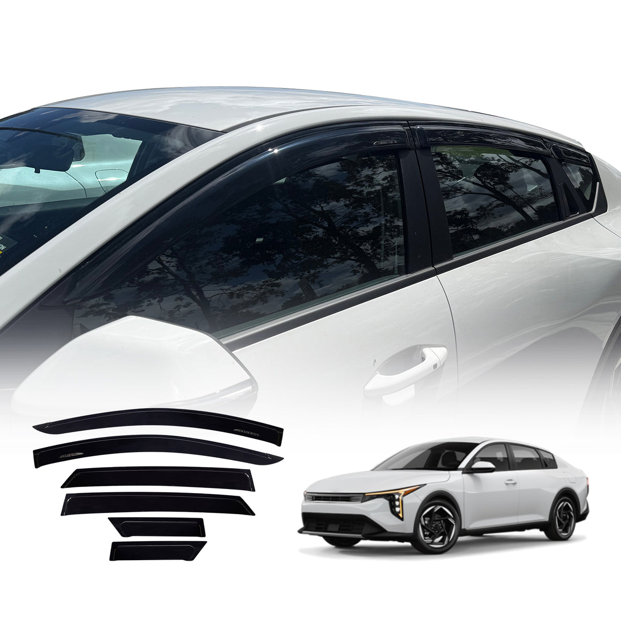 Luxury Weather Shields for KIA K4 2024-Onwards 6PCS