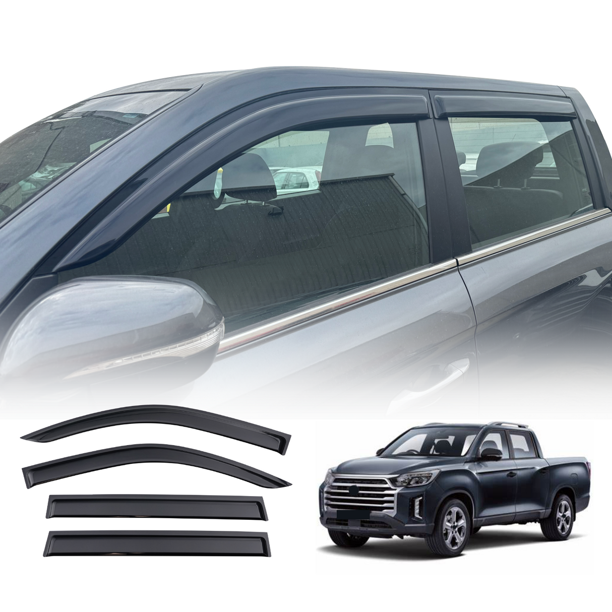 Luxury Weather Shields for KGM SsangYong Musso 2018-Onwards
