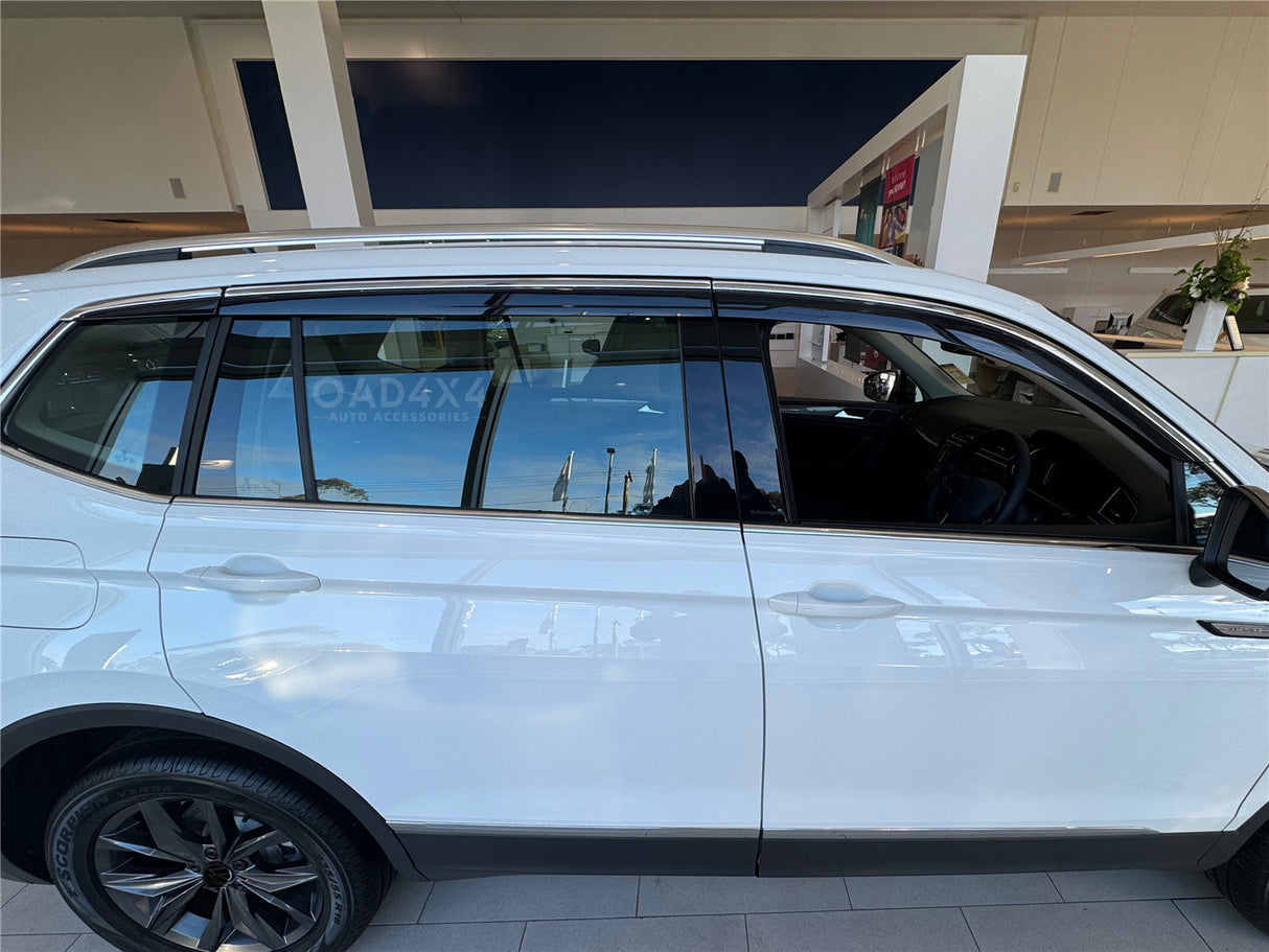 Stainless Edge Weather Shields for Volkswagen Tiguan L / ALL Space 2016-2025 6PCS