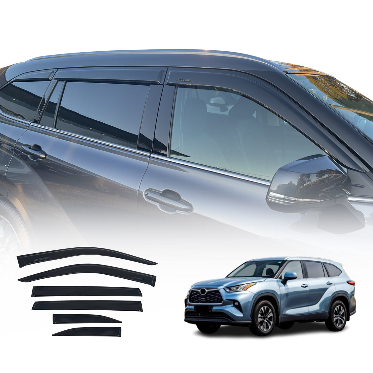 Luxury Weather Shields for Toyota Kluger 2021-Onwards 6PCS