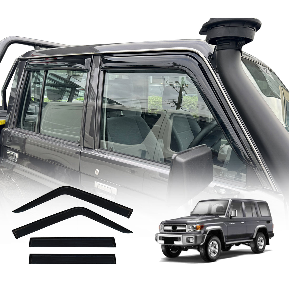 Weather Shields for Toyota Land Cruiser 70 76 79 Series 2007-Onwards