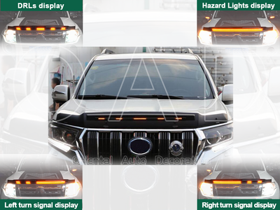 LED Light Bonnet Protector Hood Protector for Toyota Land Cruiser Prado 150 2018-Onwards
