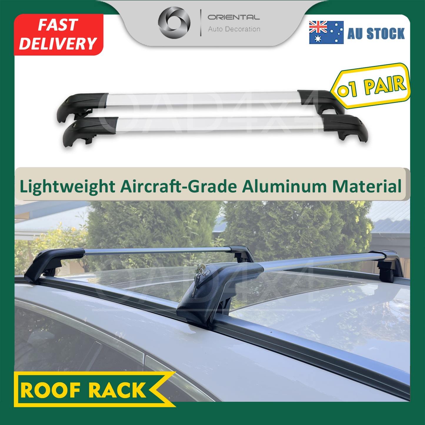 1 Pair Aluminum Silver Cross Bar Roof Racks Baggage Holder for Lexus RX300 2017-2022 Clamp in Flush Rail