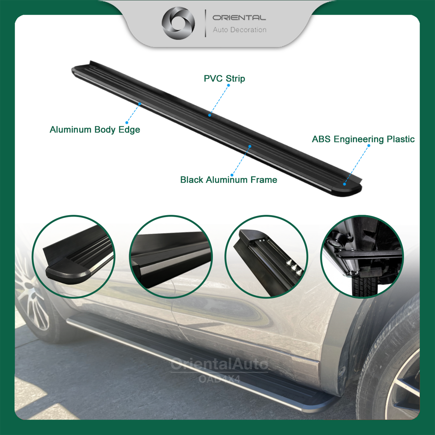 Black Aluminum Side Steps Running Board For Fiat Freemont JF 2013-2018 #LP