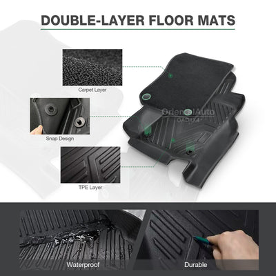Floor Mats & Black Door Sill Protector for Mitsubishi Pajero Sport 2015-Onwards Door Sill Covered Car Mats Carpet + Stainless Steel Scuff Plates