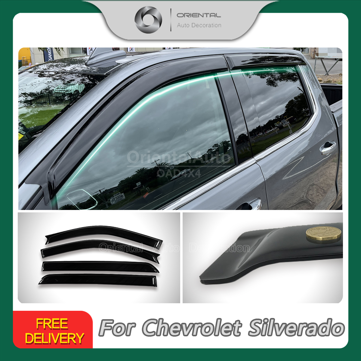 Luxury Weathershields Weather Shields Window Visor For Chevrolet Silverado T1 Series 2020+