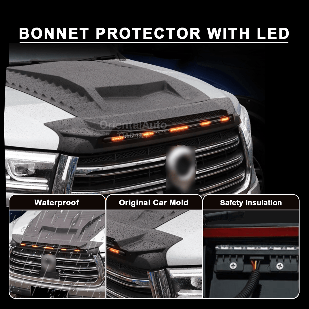 Bonnet Protector with LED Lights for GWM Cannon All Models