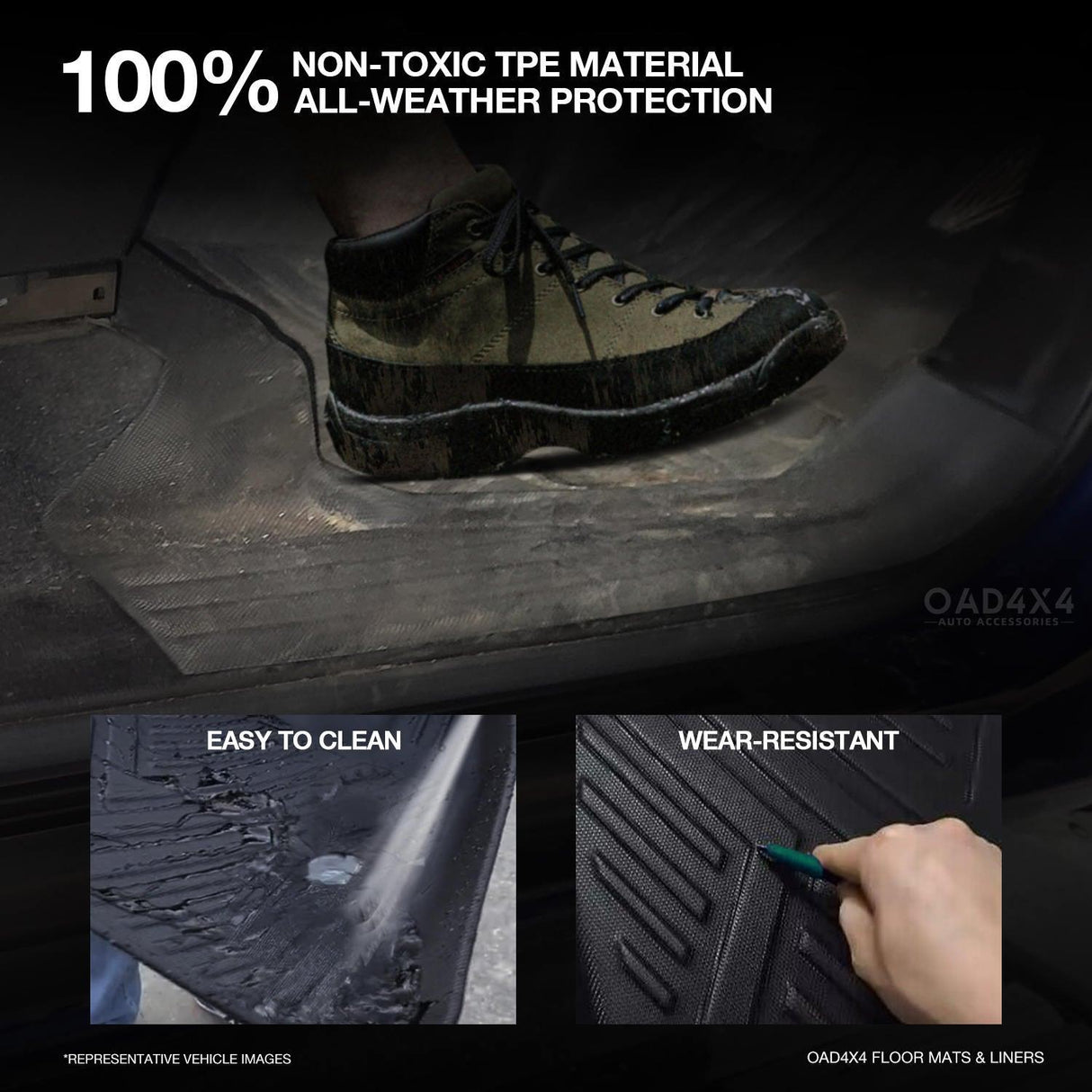 Floor Mats & Door Sill Protector for Toyota Hilux Manual Transmission Dual Cab 2015-Onwards