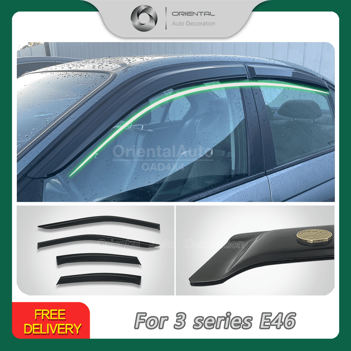 Weather Shields for BMW 3 series E46 sedan 1998-2006