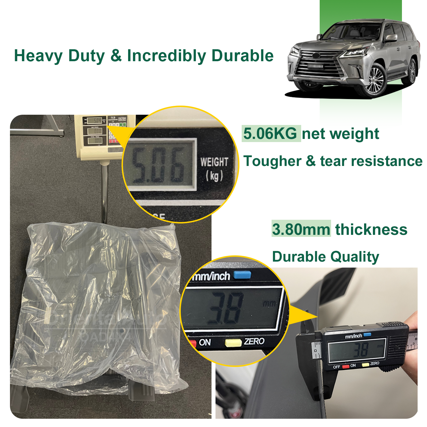 OAD 2 Rows Floor Mats & 3D Cargo Mat Boot Mat for Lexus LX570 2013202