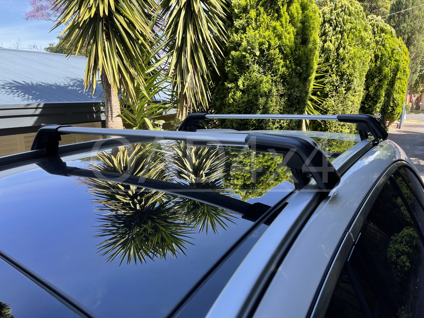 1 Pair Aluminum Silver Cross Bar Roof Racks Baggage Holder for Lexus LX570 Clamp in Flush Rail