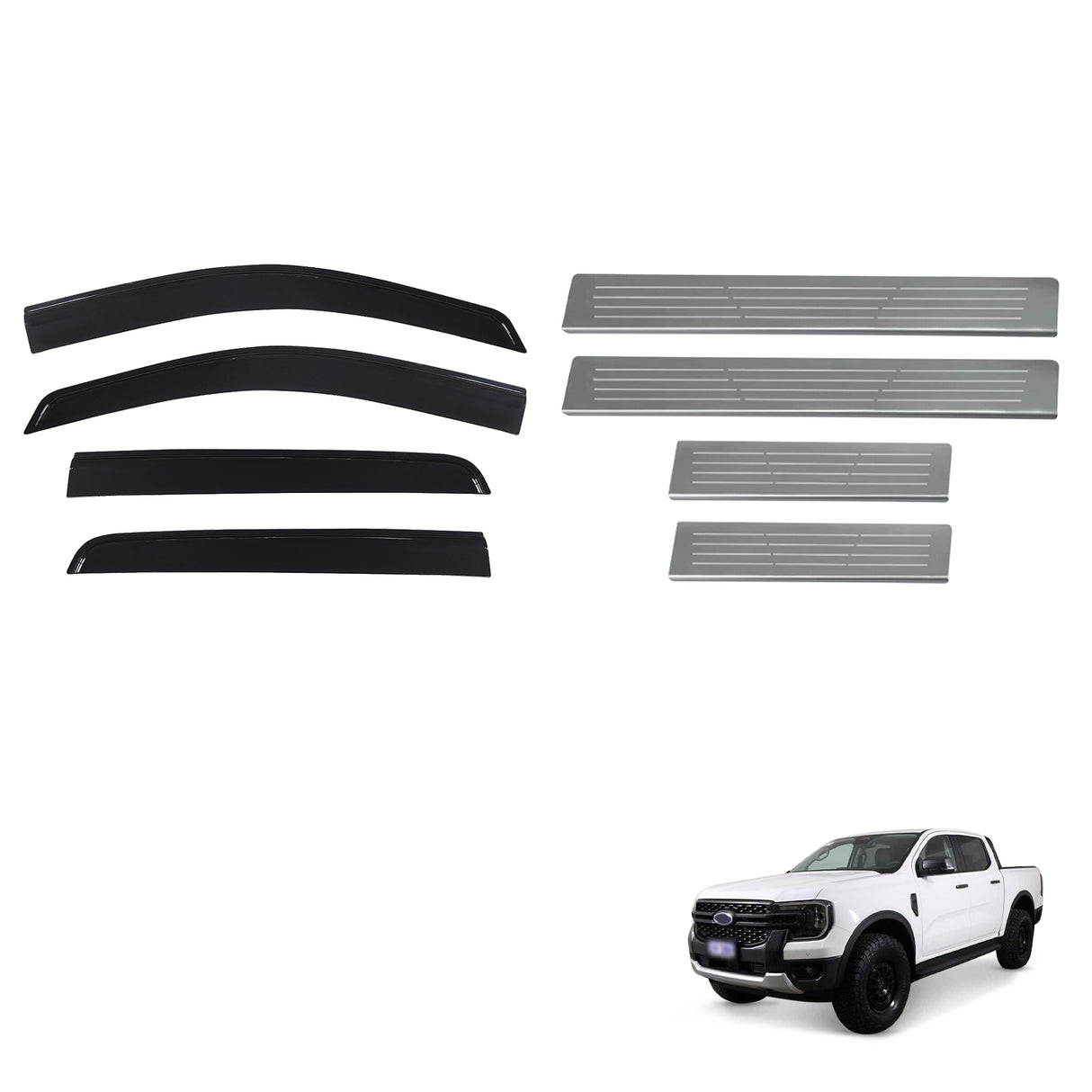 Weather Shields & Door Sill Protector for Ford Ranger Dual Cab Next-Gen 2022-Onwards