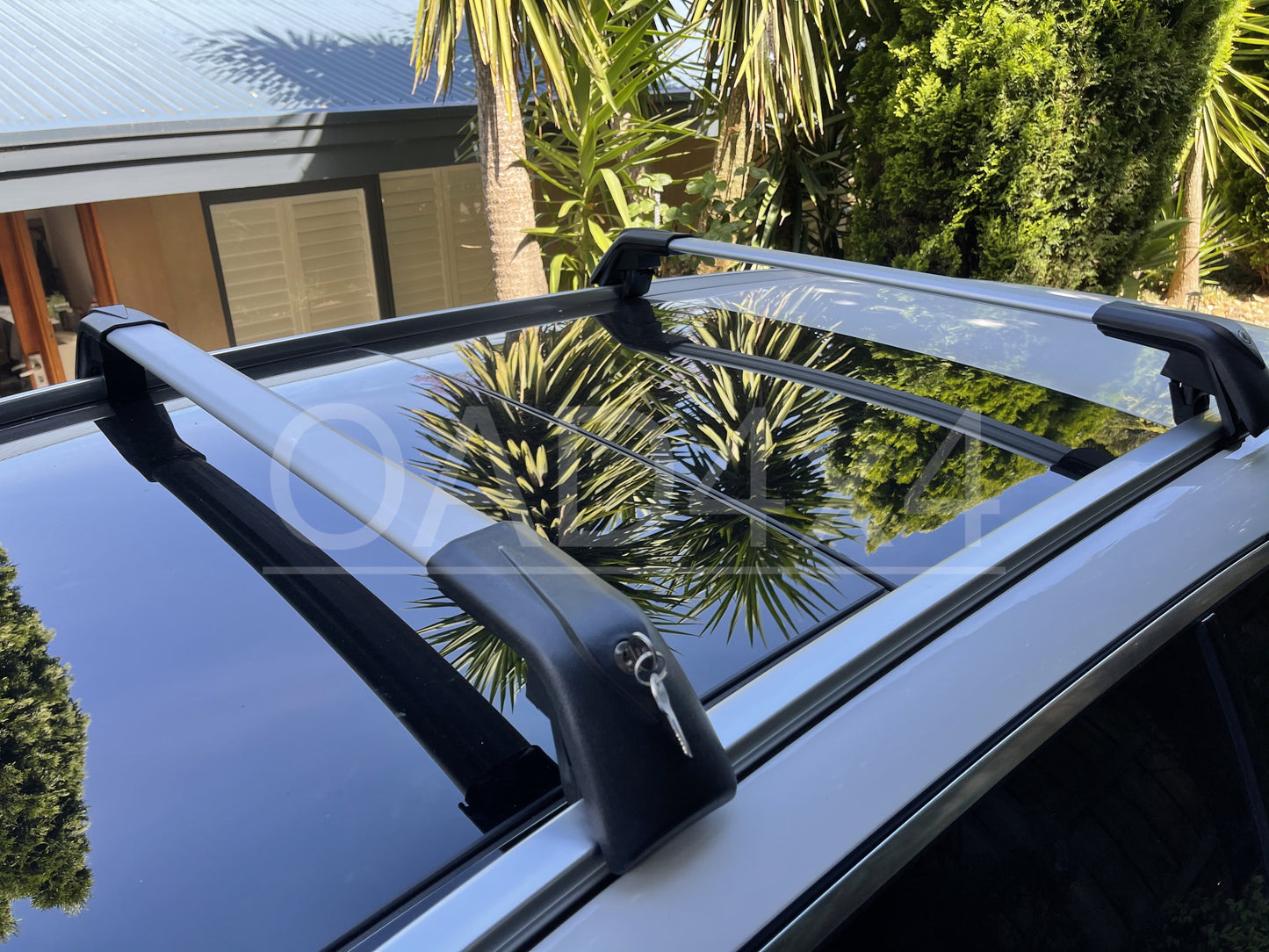 1 Pair Aluminum Silver Cross Bar Roof Racks Baggage Holder for Toyota RAV4 2013-2018 Clamp in Flush Rail / for RAV 4