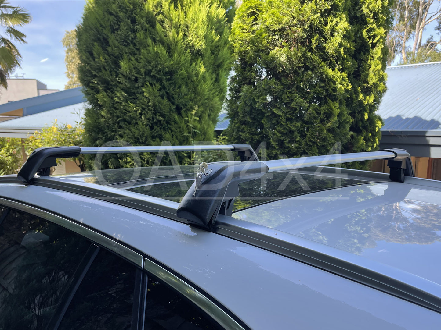 1 Pair Aluminum Silver Cross Bar Roof Racks Baggage Holder for Peugeot 5008 2018+ Clamp in Flush Rail