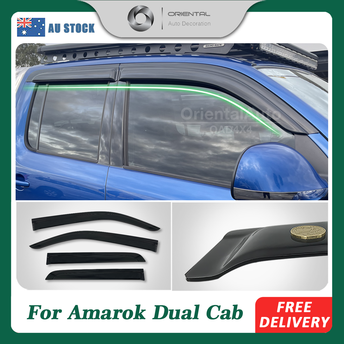 Luxury Weathershields for Volkswagen Amarok Dual Cab 2009-2022 2H Series Weather Shields Window Visor