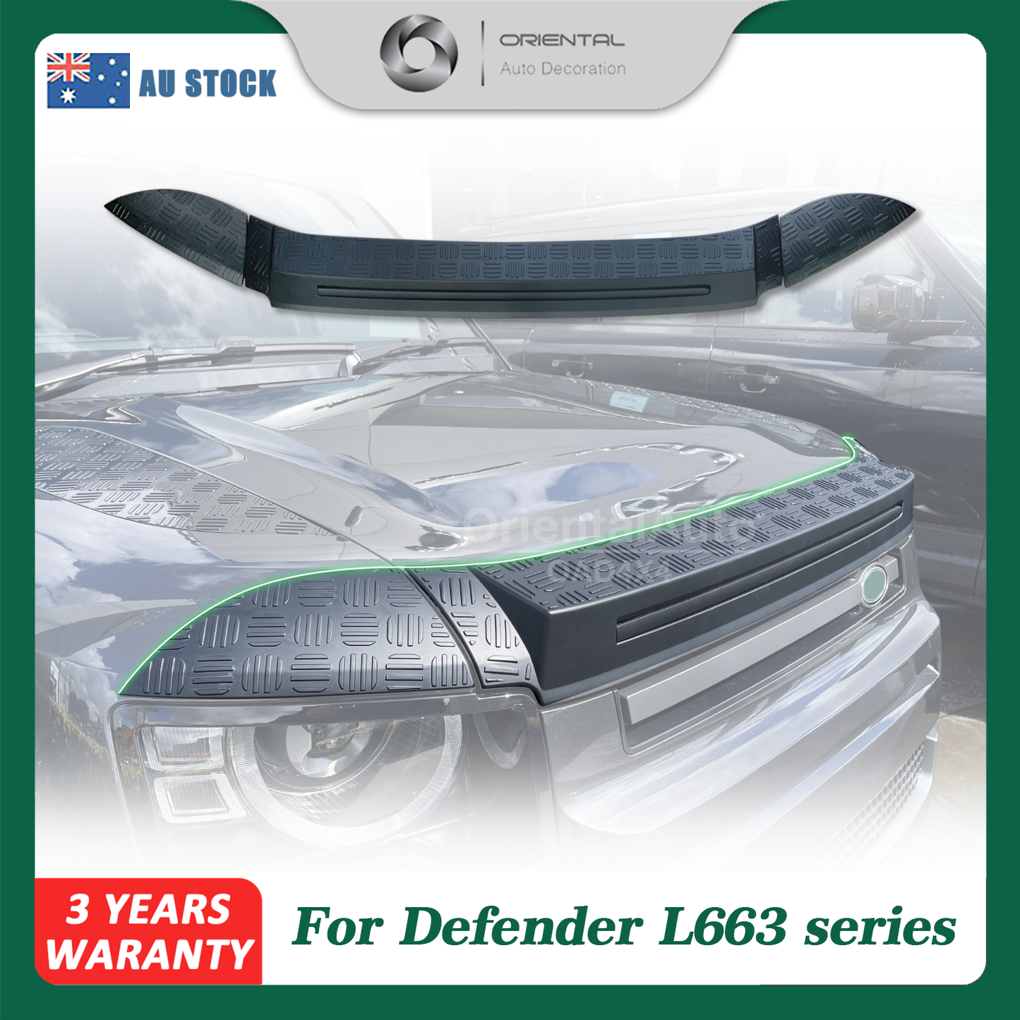 Injection Modeling Bonnet Protector for Land Rover Defender L663 Series 2020+ Hood Protector Bonnet Guard