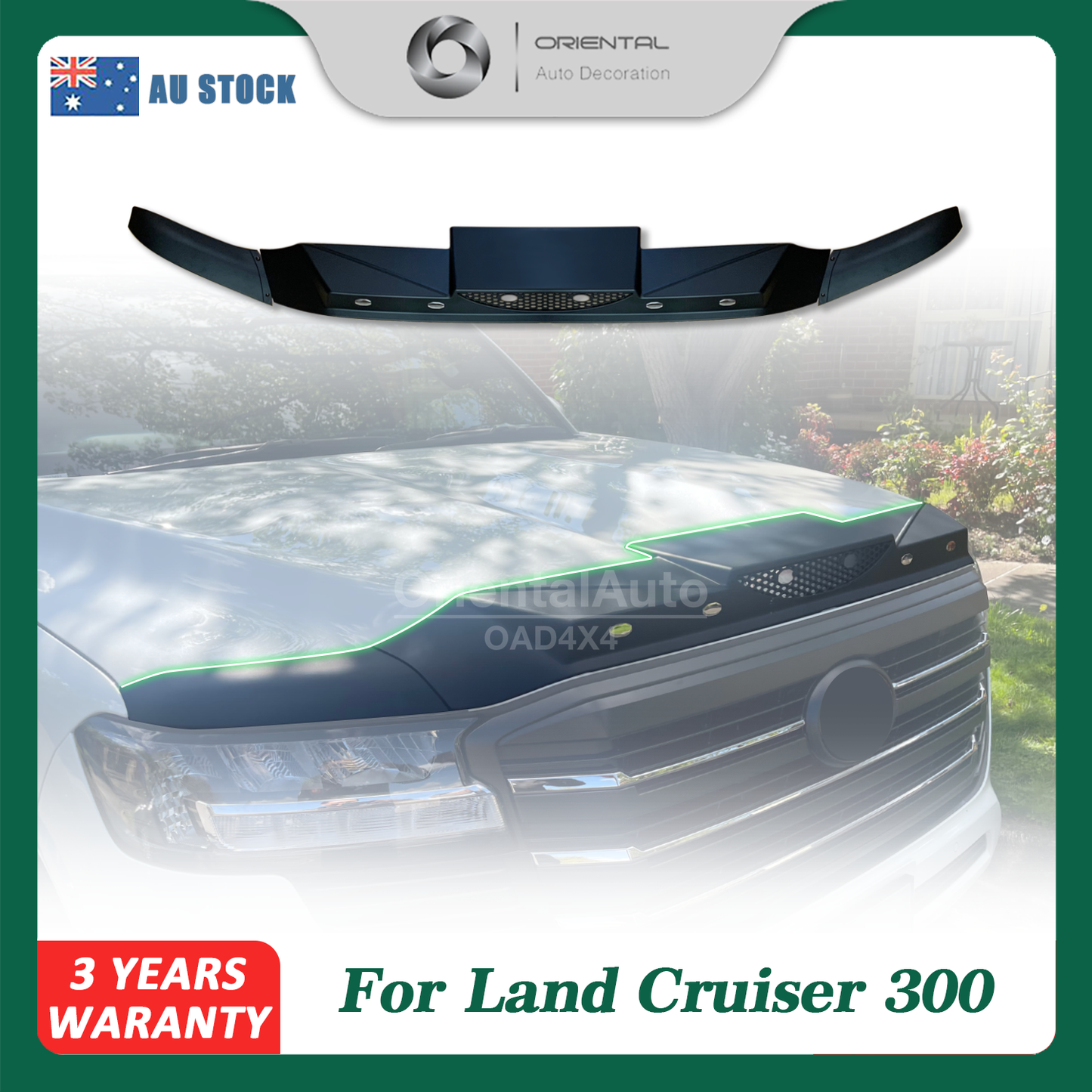 Injection Modeling Exclusive Bonnet Protector for Toyota Landcruiser 300 Land Cruiser 300 LC300 2021-Onwards Hood Protector Bonnet Guard