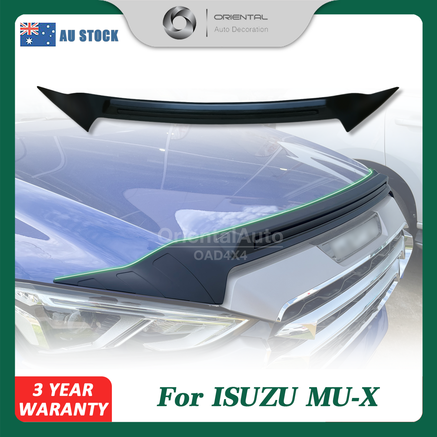 Injection Modeling Bonnet Protector for ISUZU MUX MU-X 2021+ Hood Protector Bonnet Guard
