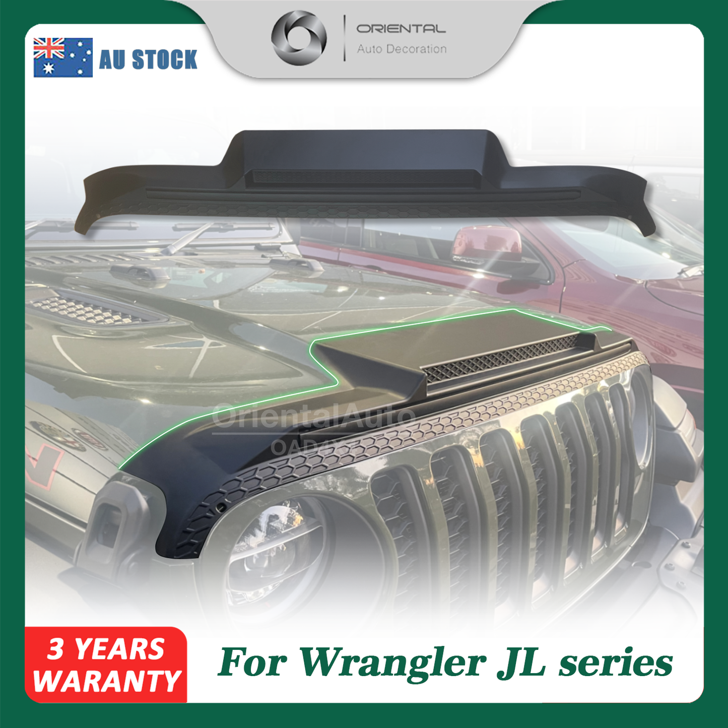 Injection Modeling Bonnet Protector for Jeep Wrangler JL Series 2018+ Hood Protector Bonnet Guard