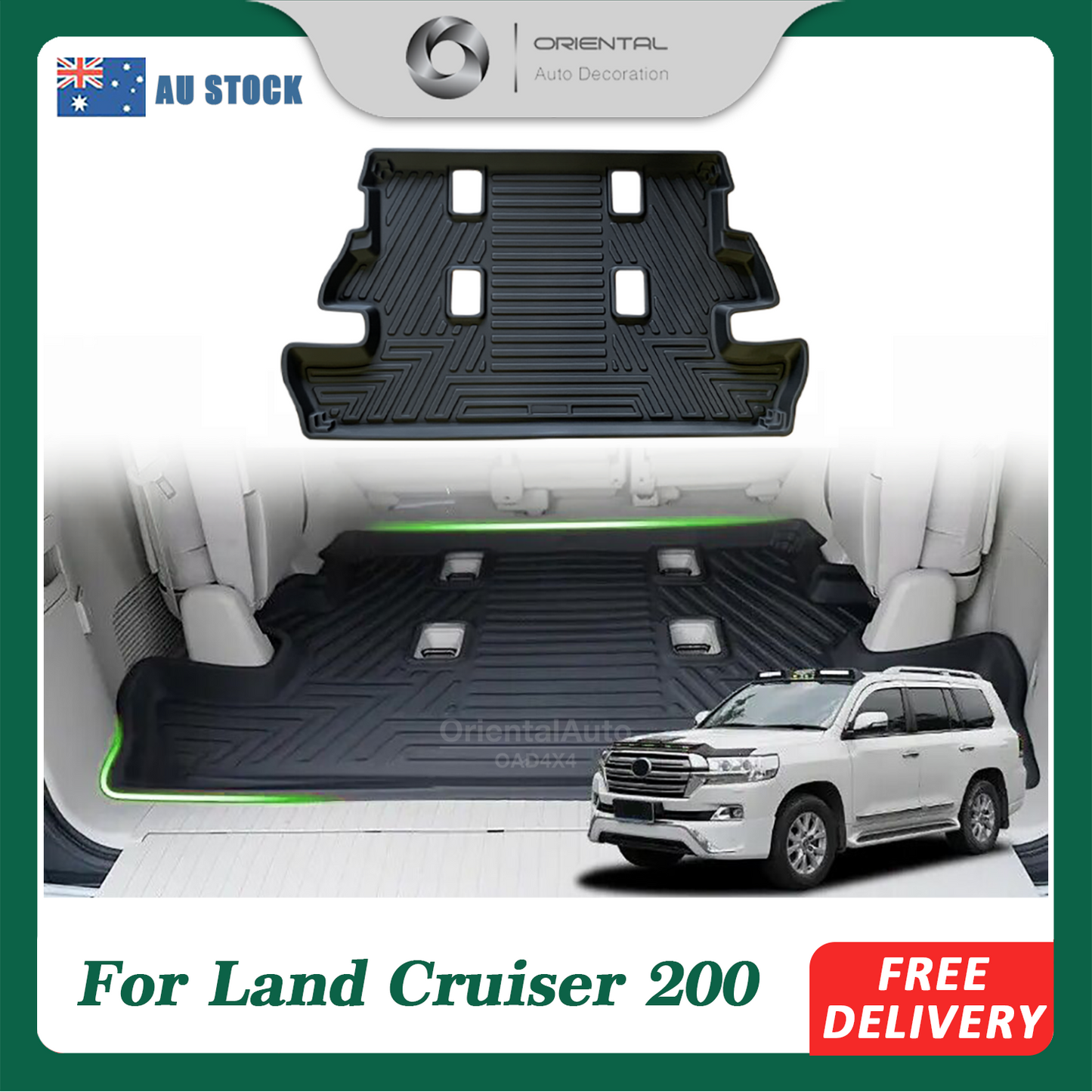 3D TPE Boot Mat for Toyota LandCruiser 200 7seater 2007-2021  LC200 Land Cruiser Cargo Mat Trunk Mat Boot Liner