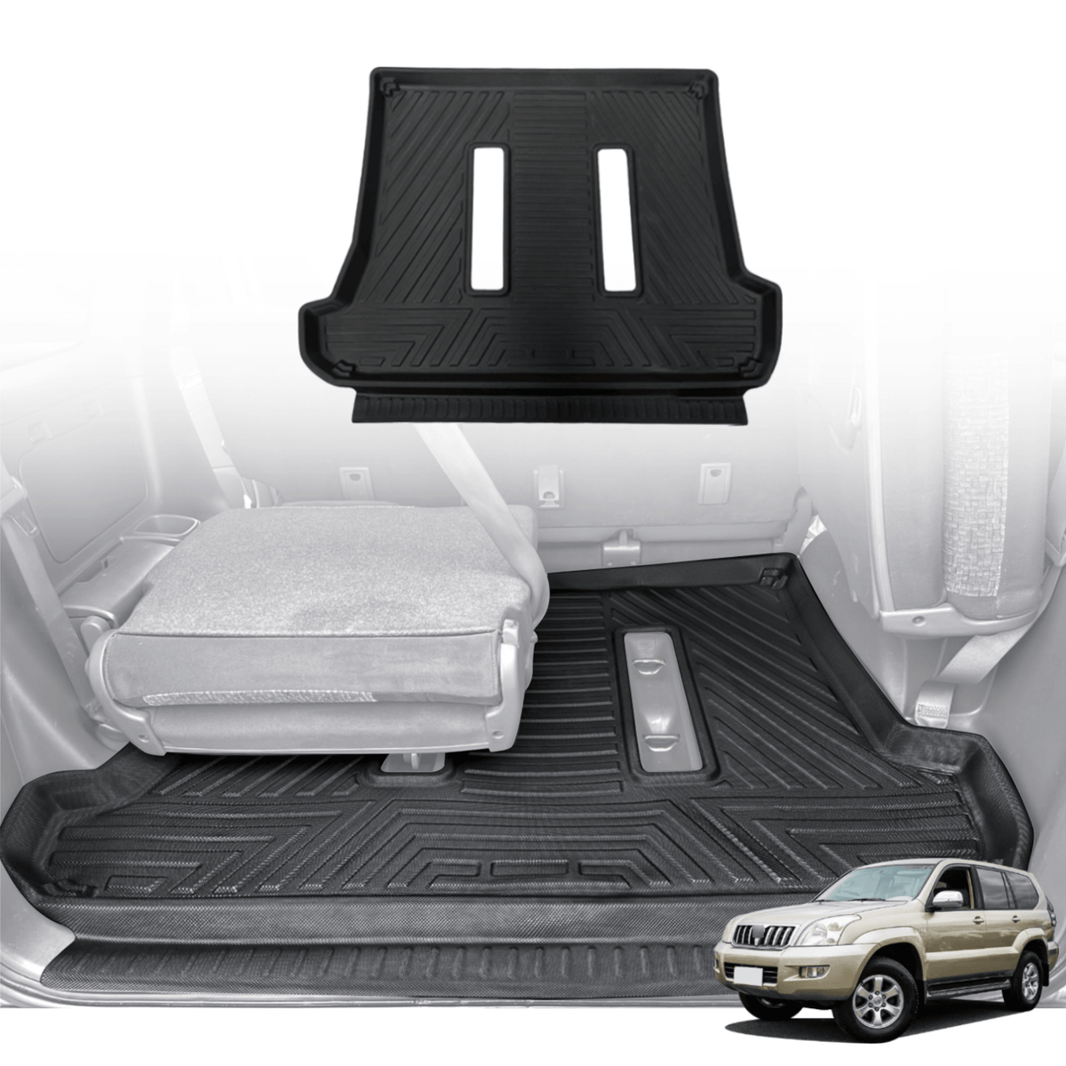Boot Liner for Toyota Prado 120 2003-2009 with Inner Rear Step Panel ...