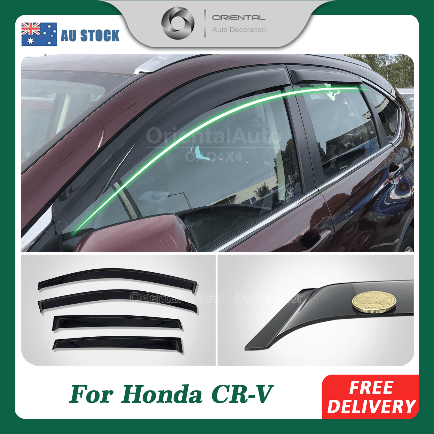 Premium Weathershields Weather Shields Window Visor For Honda CRV RM Series 2012-2017