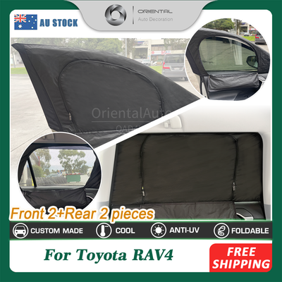4PCS Camping Window Sox Sun Shade with Storage Bag Sunshade for Toyota RAV4 2019+