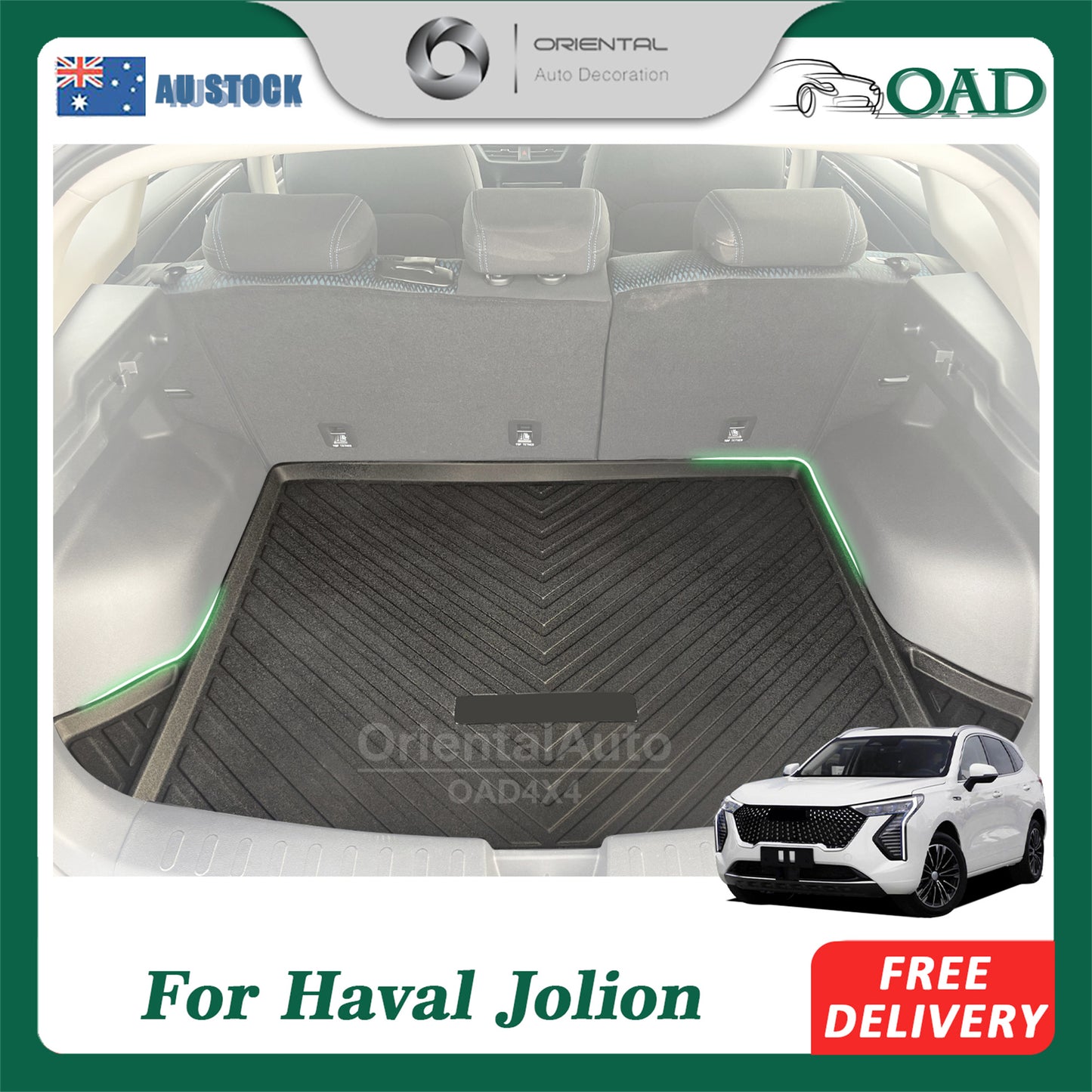 OAD 3D TPE Boot Mat for Haval Jolion Petrol 2021-Onwards Cargo Mat Trunk Mat Boot Liner