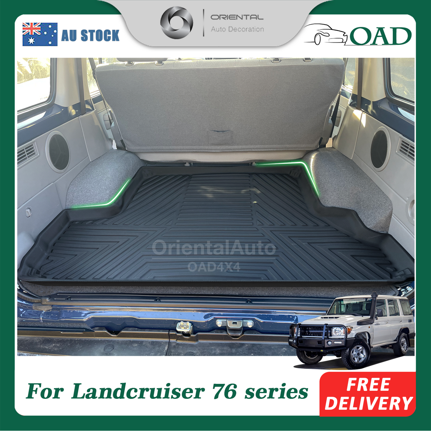 3D TPE Boot Mat for Toyota LandCruiser 76 series Land Cruiser 76 series LC76 Cargo Mat Trunk Mat Boot Liner