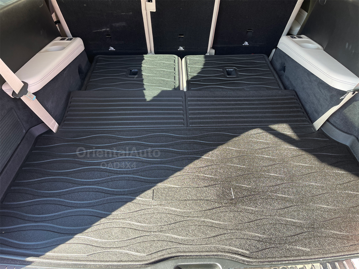 5D TPE Floor Mats & 3D Cargo Mat for Mercedes Benz GLS-CLASS X167 2019-Onwards  Upper Detachable Carpet Floor Mat with Door Sills Covered + Boot Mat