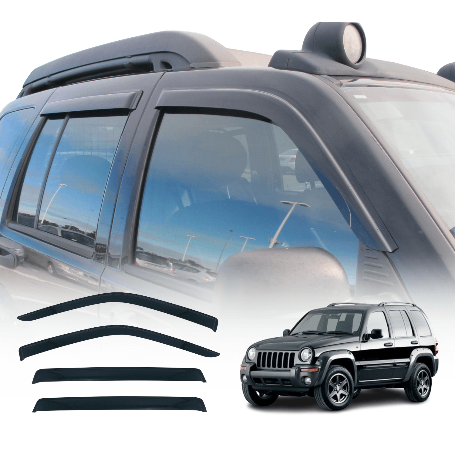 Stainless Trim Weather Shields for Jeep Grand Cherokee WK 2010-2021