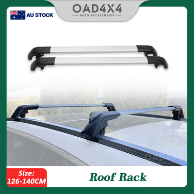1 Pair Universal Aluminum Cross Bar Roof Rack Clamp in Flush Rail 121-135CM