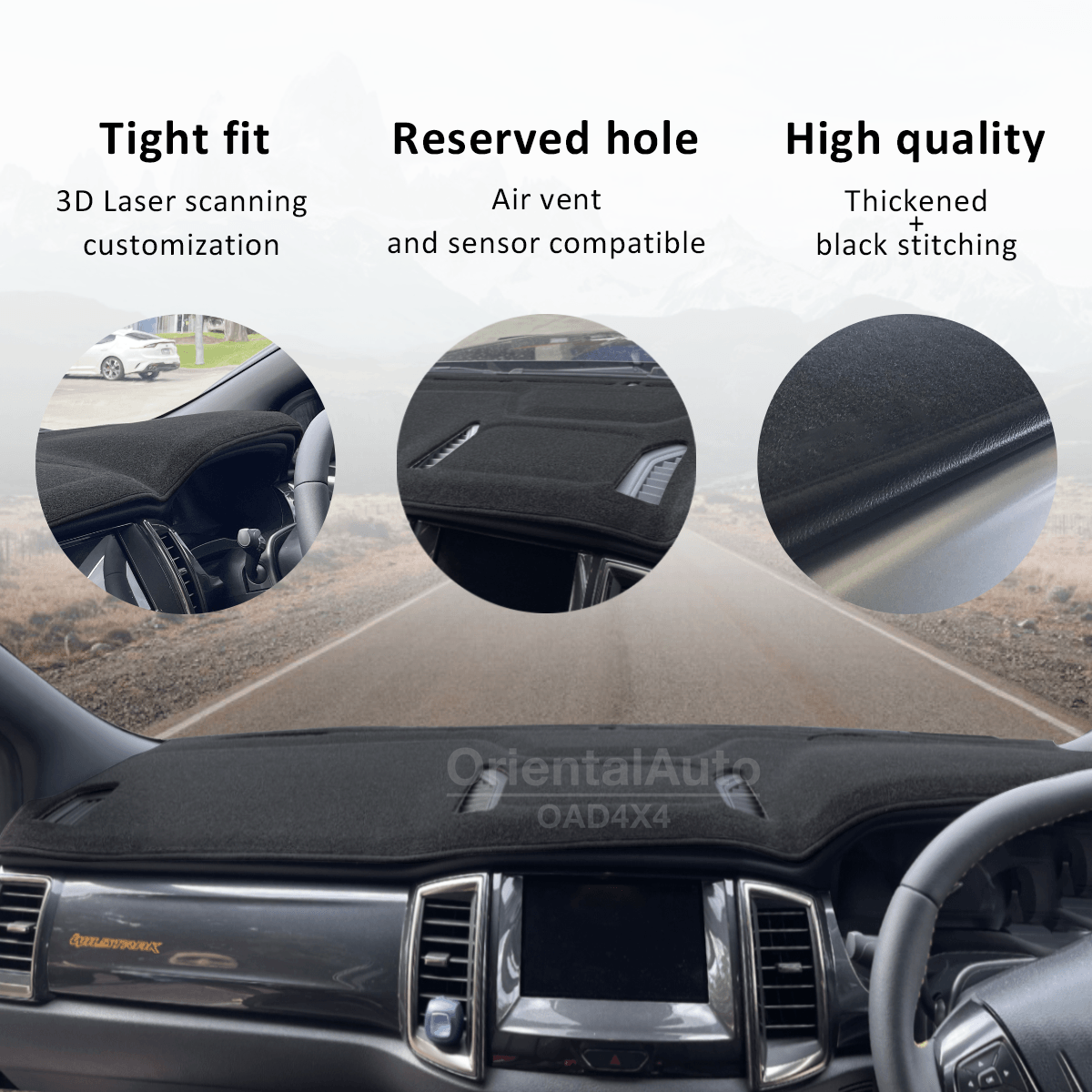 Car Dash Mat for Ford Ranger Wildtrack / Raptor 2015-2022