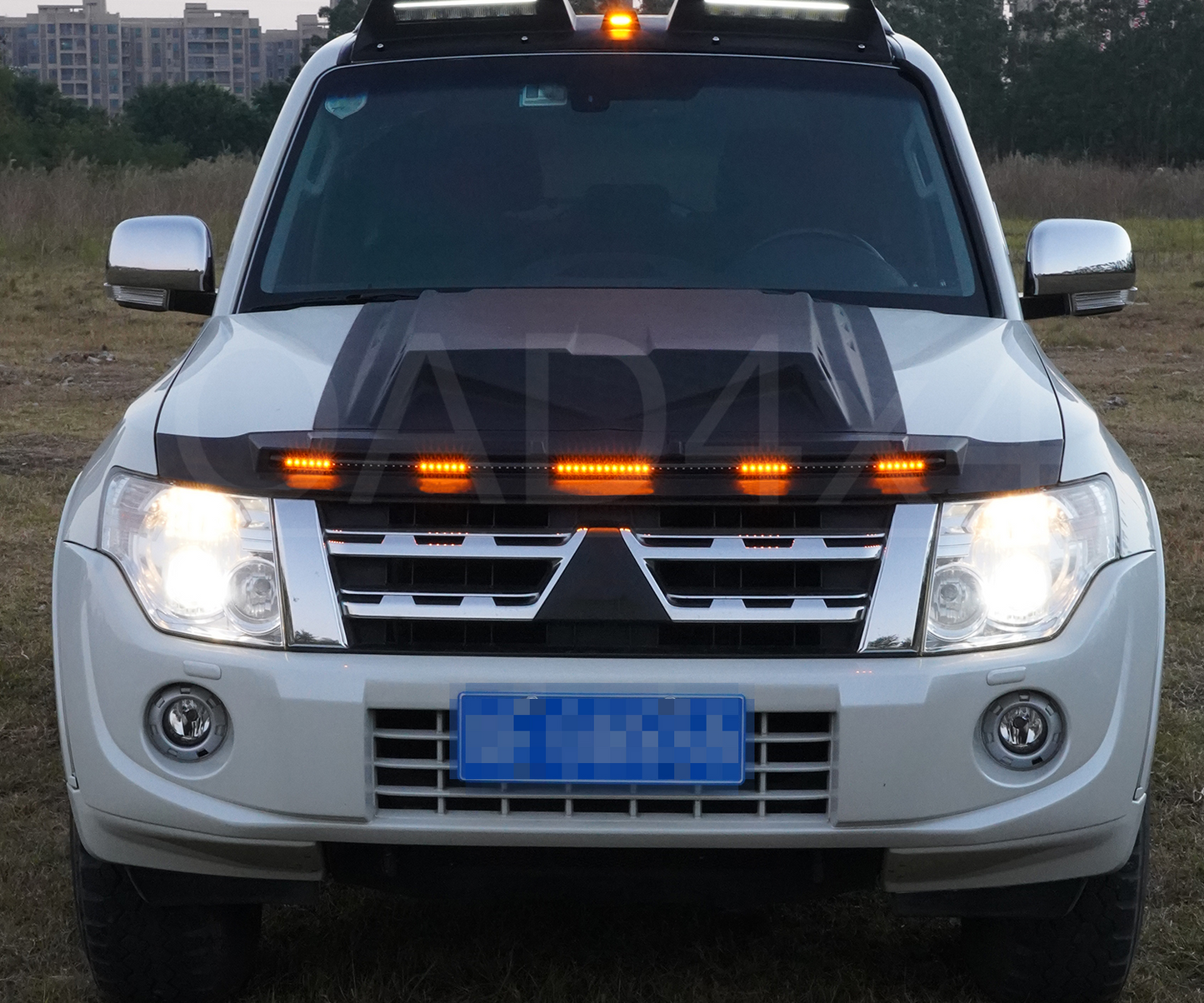 LED Light Bonnet Protector Hood Protector for Mitsubishi Pajero 2007-2020