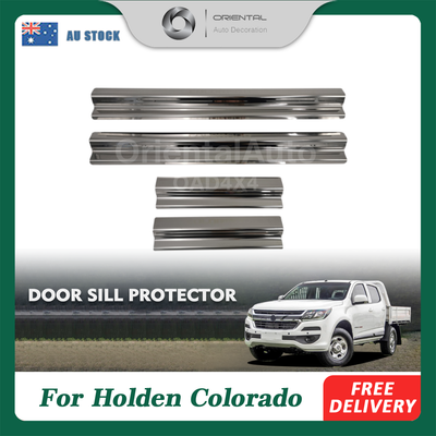 OAD Silver Door Sill Protector for Holden RG series Colorado Dual Cab 2012+ Stainless Steel Scuff Plates Door Sills Protector