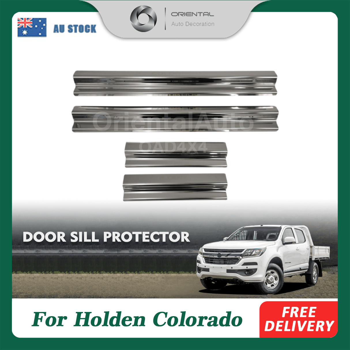 Stainless Door Sill Protector for Holden Colorado RG series Dual Cab 2012-2020