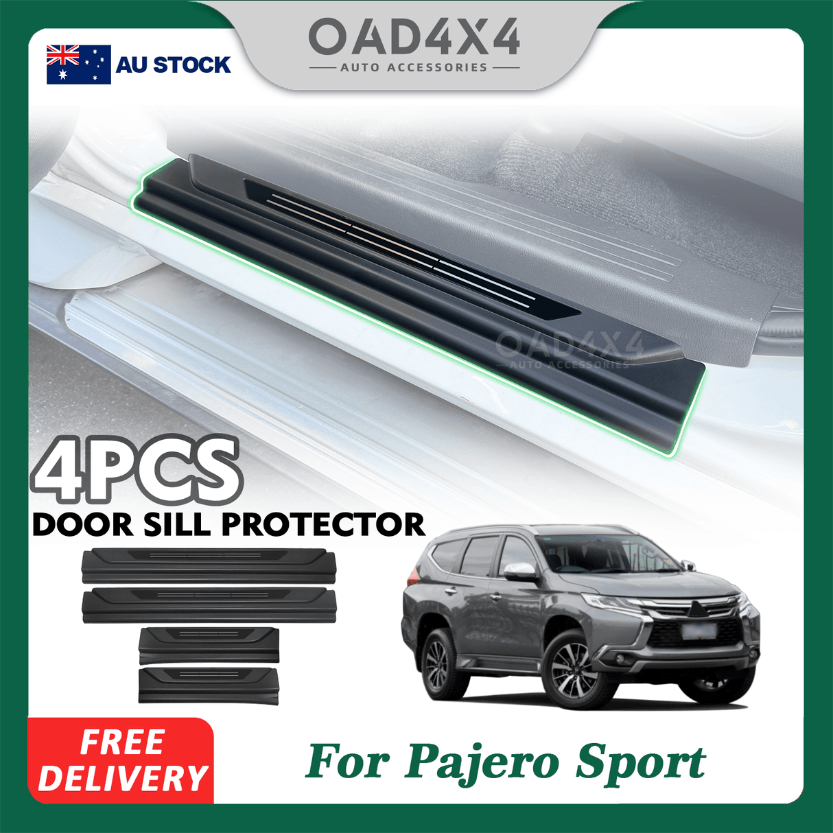 ABS Door Sill Protector for Mitsubishi Pajero Sport 2015-Onwards