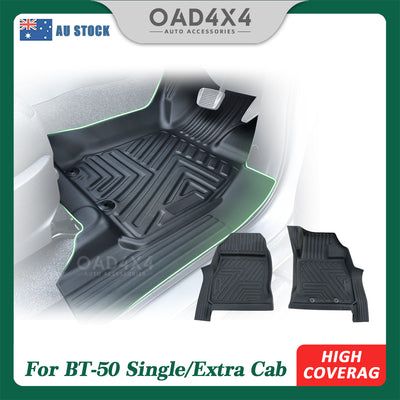 5D TPE 2PC Floor Mats for Mazda BT-50 BT50 Single/Extra Cab 2020-Onwards Tailored Door Sill Covered Floor Mat Liner