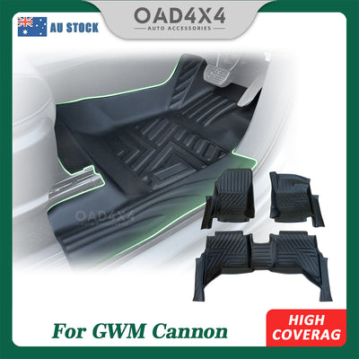 5D TPE Floor Mats for GWM Cannon / Cannon CC / Cannon-L / Cannon-L CC 2020-Onwards Tailored TPE 3D Door Sill Covered Floor Mat Liner
